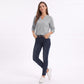 Long Sleeve V-Neck Sweatshirt with Raglan Sleeves