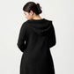 Plus Size Long Sleeve Hooded Maxi Dress with Relaxed Fit Silhouette and Soft Flowy Hem