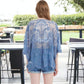 Short Embroidered Lace Duster Crop Cardigan Half Sleeves