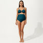 Maternity Two-piece Swimsuit with Twist-Front Top and High-Waisted Bottom