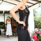 Strap Sequin Metal Chain Shiny Camisole Tank Top