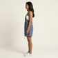 Floral Denim Overall Romper Adjustable Strap Sleeveless Shortalls Loose Fit