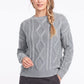 Cable Knit Crew Neck Pullover Sweater