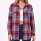 Plaid Button Front Long Sleeve Shirt with Flap Chest Pockets