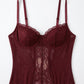 Floral Lace Mesh Bodysuit with Underwire Cups and Adjustable Straps