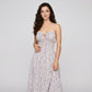 Floral Print Smocked Bodice Maxi Dress with Tie Front Sweetheart Neckline Slim Straps and Flowy Skirt