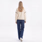 Contrast Stitch Crewneck Long Sleeve Knit Sweater