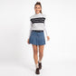 Striped Mock Neck Sleeveless Knit Sweater Vest