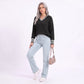 Long Sleeve Collared V Neck Knit Pullover Sweater