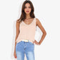 V-Neck Knit Tank Top With Eyelet Detail