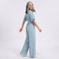 Surplice Jumpsuit Short Sleeve Wide Leg Tie Waist One Piece