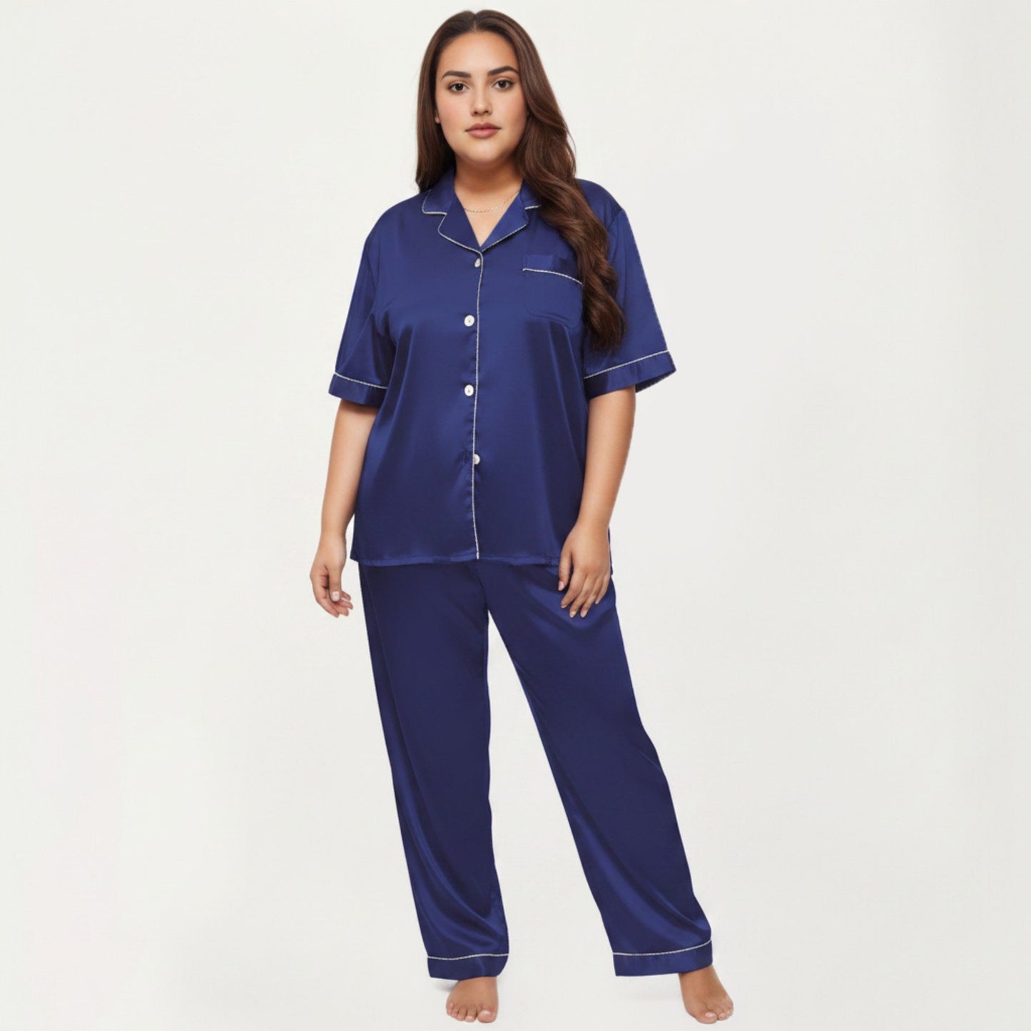 Plus Size 2-Piece Floral Kimono Robe Set with Short Sleeve Open Front Longline Cover Up and Matching Inner Dress