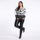 Plus Size Animal Print Colorblock Boat Neck Sweater