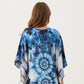 Tie Dye Medallion Kaftan Maxi Dress with V-Neckline and Relaxed Flowy Silhouette