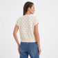 Polka Dot Crewneck Cap Sleeve Knit Sweater Top
