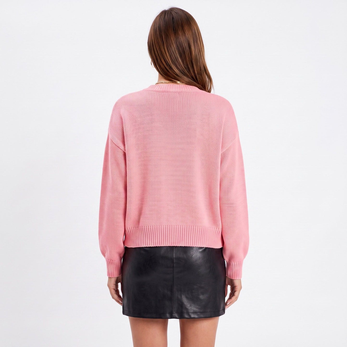 Open Front Knit Cardigan Sweater with Long Sleeves