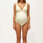 V-Neck Maternity One-Piece Swimsuit with Ruched Sides and Adjustable Straps