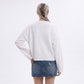 Oversized Crewneck Knit Sweater with Flared Sleeves