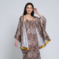 2-Piece Leopard Print Nightgown Robe Set with Spaghetti Strap Dress