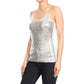 Strap Sequin Metal Chain Shiny Camisole Tank Top