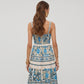 Sleeveless Maxi Dress with Adjustable Straps Tiered Skirt Printed Design Flowy Fit