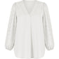 Chiffon Blouse Swiss Dot Long Sleeve Top