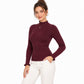 Mock Neck Ribbed Knit Long Sleeve Slim Fit Pullover Sweater