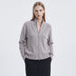 Mock Neck Zip-Front Knit Cardigan Sweater
