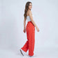 High Rise Drawstring Wide Leg Utility Pants with Patch Pockets