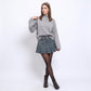 Turtleneck Bell Sleeve Relaxed Fit Knit Sweater
