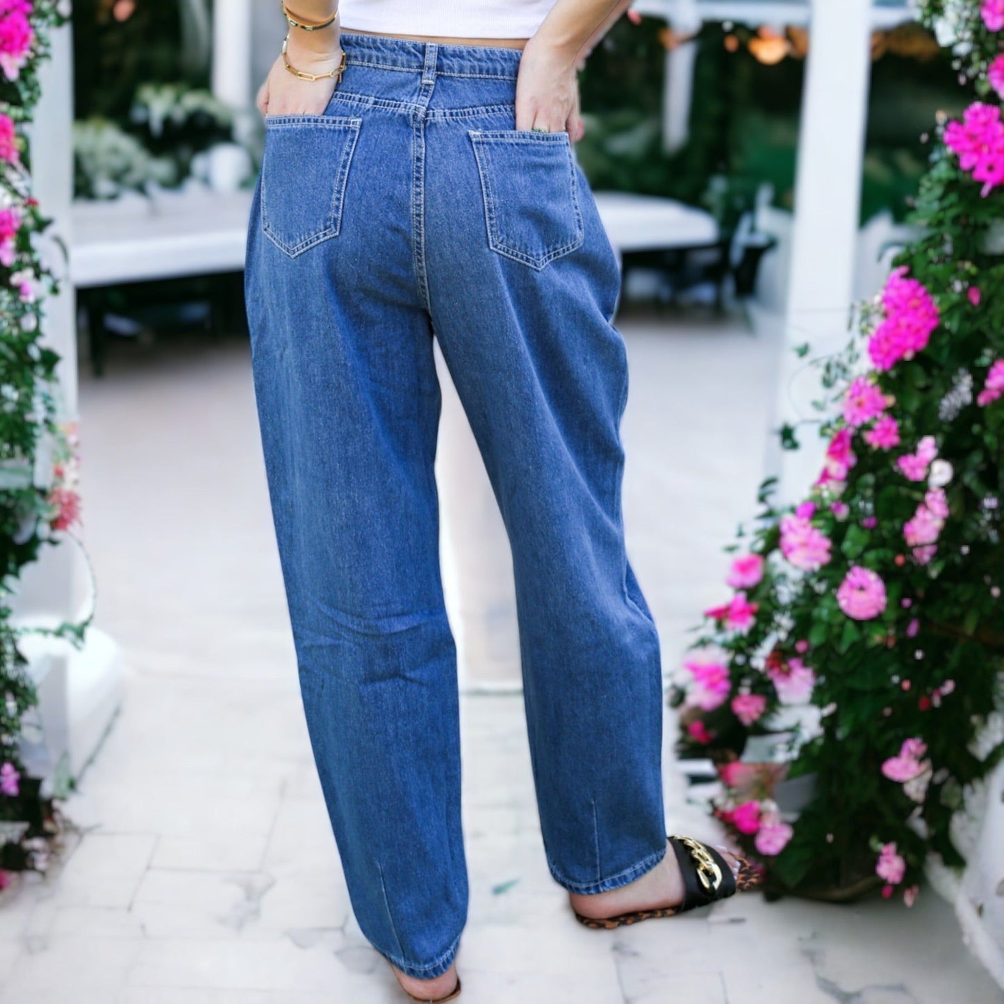 Loose High Waist Denim Trousers