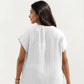 Maxi Swim Cover Up Dress with Crochet Trim V Neck Short Sleeves Relaxed Lightweight Fit