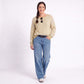 Striped Contrast Trim Drop Shoulder Long Sleeve Knit Sweater