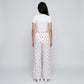 Heart Print Wide Leg Lounge Pants Elastic Drawstring Waist Casual Trousers with Pockets