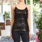 Strap Sequin Metal Chain Shiny Camisole Tank Top