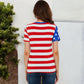 American Flag Short Sleeve T-Shirt with Star Stripe Design