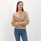 Wavy Pointelle Button-Front Long Sleeve Knit Cardigan
