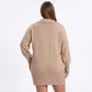 Plus Size Floral Collared Sweater Dress