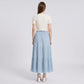 High Waist Smocked Tiered Maxi Skirt Boho Flowy Textured Long Skirt