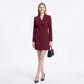 Long Sleeve Button Front Blazer Dress with Notched Collar