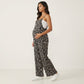 Floral Print Jumpsuit Spaghetti Strap Sleeveless Wide Leg Relaxed Fit One Piece