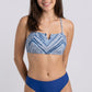 2 Piece Bikini Set with Printed Halter Top and High Waist Bottom