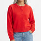 Crewneck Button-Front Knit Cardigan Sweater