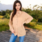 Long Sleeve Button-Up Collared Shirt with Relaxed Fit