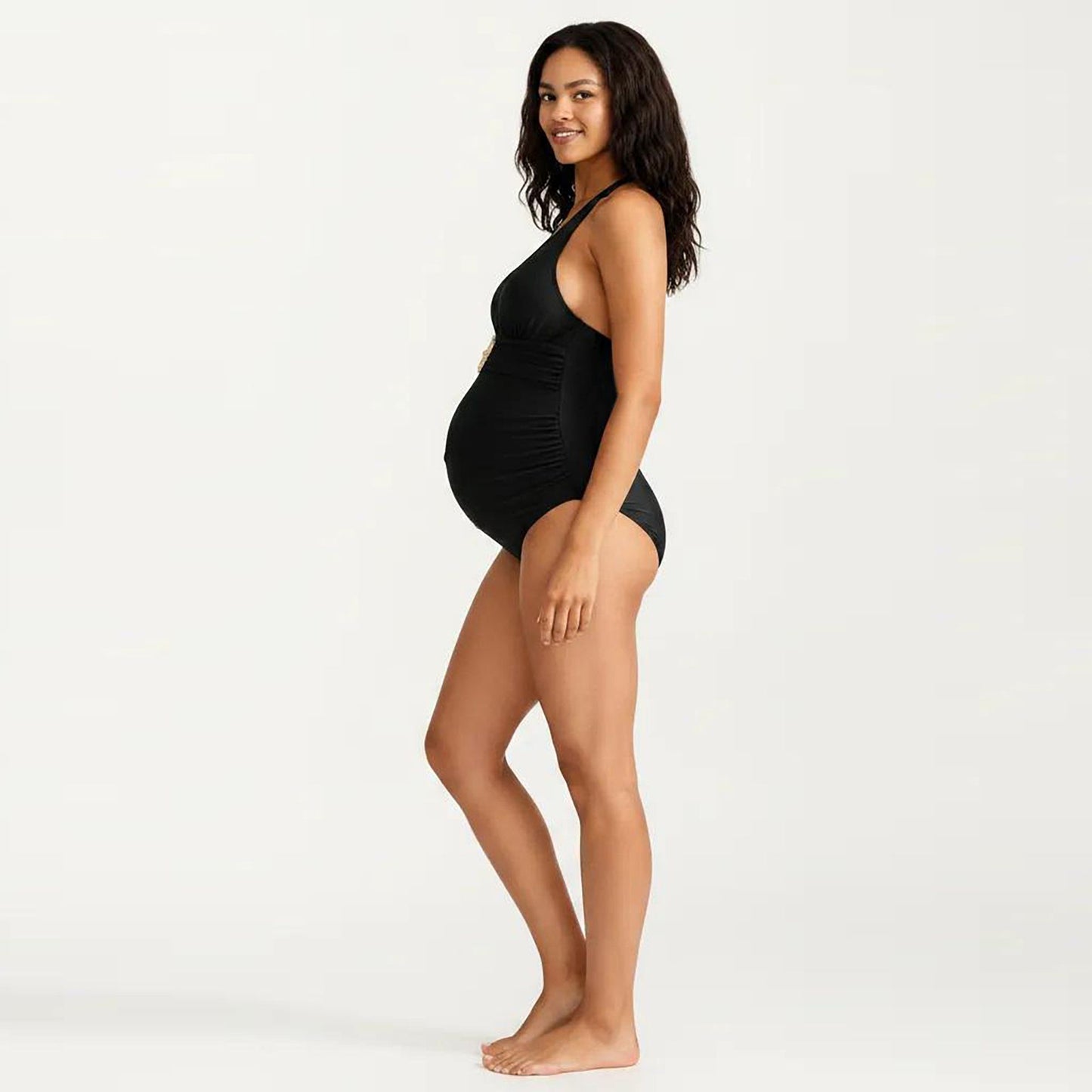 Maternity Halter Neck Starfish Detail Cover-Up Dress with Side Slit