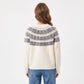 Fair Isle Button Front Crew Neck Cardigan
