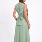 High Low Midi Dress Sleeveless Tie Waist Flowing A Line Dress