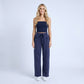 High Rise Drawstring Wide Leg Utility Pants with Patch Pockets