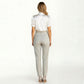 Satin Bow Neck Blouse with Short Sleeves and Smooth Draped Finish