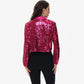 Sequin Cropped Blazer Long Sleeve Sparkly Open Front Jacket